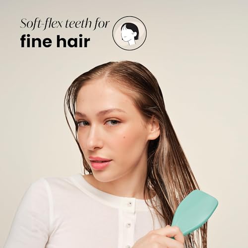Tangle Teezer Ultimate Detangler Haarbürste für Coloriertes, Feines & Dünnes Haar – Sanfte Zweistufige Borsten Reduzieren Haarbruch & Ziehen – Sanft zu Empfindlichem Haar – Dunkles Petrol