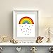 KAIRNE Colorful Rainbow And Sunshine Quotes Art Print,Set Of 4(8 