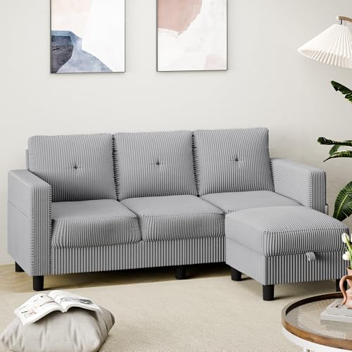 Shintenchi 76" Modern Upholstered Sectional Sofa, L-Shaped