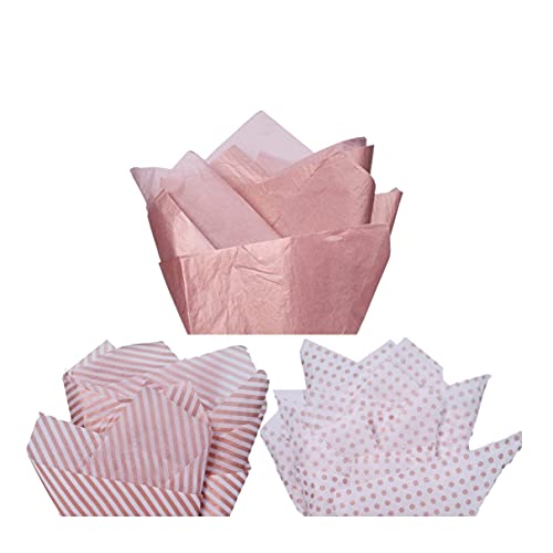60 Sheets Rose Gold Tissue Paper Bulk,eco- Friendly Metallic Gift Wrapping Paper,perfact for Birthday Party,Arts Crafts, DIY, Weddings,Bridal Showers-20 x 28