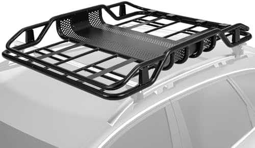 50" No-Scratch Roof Basket Carrier, Heavy Duty Cargo Rack with Ex...