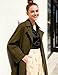 Tomosc Belted Coat for Women Winter Classic Loose Open Front Notch Lapel Trench Peacoat Long Outwear with Pockets (24-ArmyGreen-S)