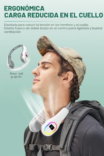 Ventilador USB para cuello silencioso mini ventilador sin aspas recargable 5