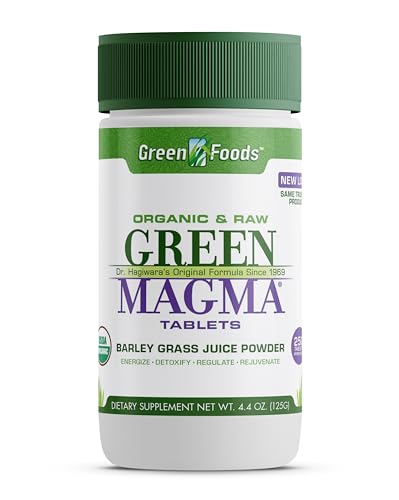 Green Foods Original Green Magma Barley Grass Nutritional Supplement, 250 Tablets (500mg Ea) Certified Organic