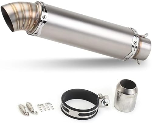 Willthinleye スリップオンマフラー バイクサイレンサー 汎用 Φ38mm-50.8mm サイレンサー 全長38CM オートバイマフラー ステンレス スリップオンマフラー エキゾーストパイプ 排気管 チタンカラー