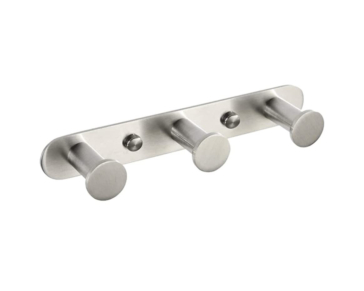 tea towel holders, 304 Stainless Steel Towels Hook Bathroom Towel Rack Living Room Wall-mounted Coat(Silver,3 hooks)