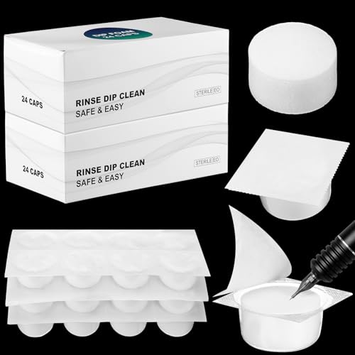 48 Pcs Disposable Dip Cup Foam Ink Rinse Cup for Tattoo Needles