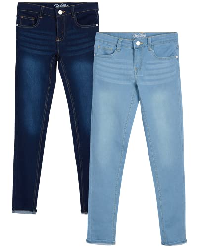 Real Love Girls’ Jeans – 2 Pack Super Stretch Denim Skinny Jeans (Size: 7-16), Size 14, Cuffed Bottom #TOP13