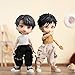niannyyhouse Ob11 Short Vest Chain Cargo Pants 1/12 BJD Doll Dress Up (White+Black)