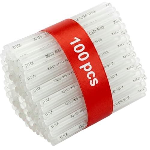 Image of Mario Mini Transparent 7mm Hot Melt Glue Sticks for 20W Glue Gun (100 Pcs) | Strong Adhesive for DIY, Art & Craft, Repairs | Mini Glue Gun Sticks