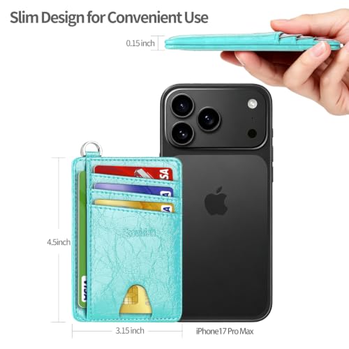 Image of Slim Minimalist Front Pocket Wallet, RFID Blocking Credit Card Holder Wallet with Integrated D-Shackle for Men Women