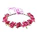 Love Sweety Women Flower Headband Bridal Floral Crown Wreath Girls BOHO Garland Halo (Peach)