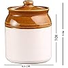 Ceramic Pickle Jar with Lid & Holder - Achar Handi for Kitchen & Dining Table Storage - 1 Pcs Small -(250Ml)