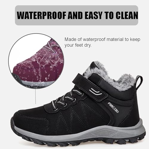 Moudn Winterschuhe Damen Warm Gefütterte Winterstiefel Wasserdicht Winter Schneestiefel Rutschfest Trekkingschuhe Outdoor