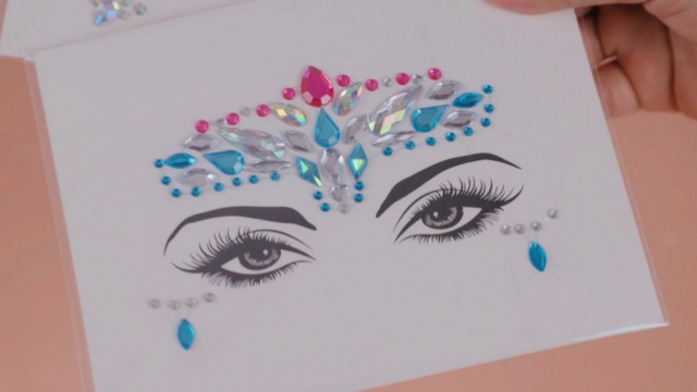 iMethod Face Jewels and Body Glitter - Face Gems, Mermaid Face Jewels Stick On, Holographic Cosmetic Face Glitter, for Festival Holiday Costumes & Halloween Alien Makeup, 12 Pcs