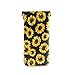 Squeeze Top Sunglasses Pouch Eyeglass Cases PU Leather Soft Anti-Scratch Eyeglass Holder (Sunflower On Black Background)
