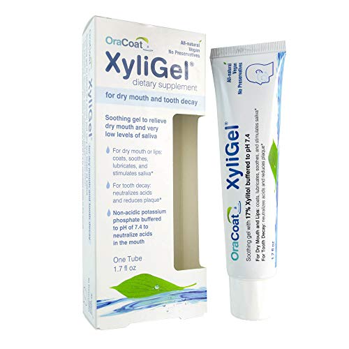 Oracoat XyliGel 1.7 Fl. Oz, 1 Pack Soothing Dry Mouth Moisturizing Relief Gel with Xylitol, Sugar Free, for Dry Mouth, Stimulates Saliva Production, Non-Acidic, Daytime & Night Time Use, One Pack