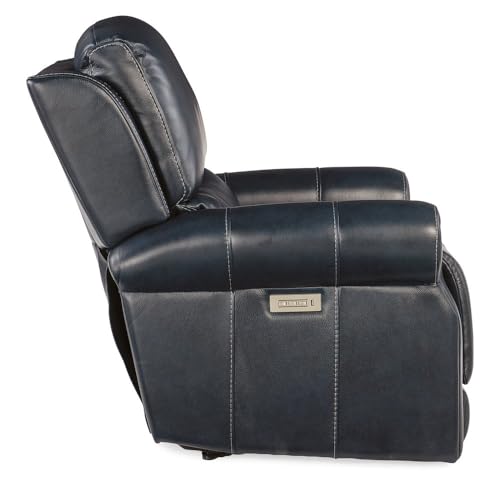 Sillón reclinable cuero azul con respaldo eléctrico miniatura 6