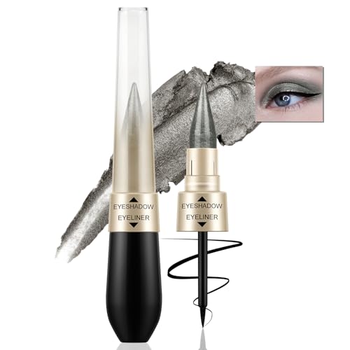 Boobeen 2 en 1 Sombra de Ojos Lápiz Delineador de Ojos Crayón Brillo Sombra de Ojos Stick con Líquido Delineador de Ojos, Brillo de Ojos Stick Crema Sombra de Ojos Pen Crear Glitter Eye Makeup