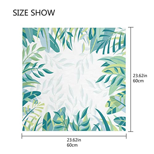 Susiyo G277666752P265C302S508 Green Leaves Frame Square Scarves Silk Scarf Kerchief Hair Headscarves Neckerchief thumb #1