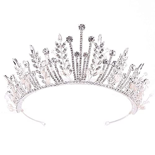 Tiara de cristal real y coronas de novia para bodas elegantes