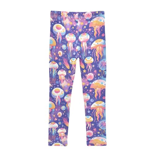 KLL Colorful Jellyfish Toddler Baby Girl Athletic Leggings Stretch High Waisted Workout Pants Sports2