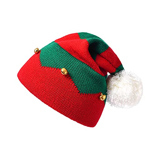 Lanly - Lanly Weihnachtsmütze Nikolausmütze Strickmütze mit Glocken Weihnachtsdeko Weihnachtsfeier für Kinder Mädchen Jungen