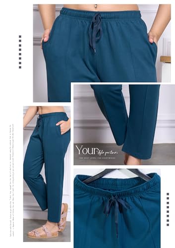 Image of CUPID Woman Plus Size Easy Cotton Track Pants, Comfortable Lower, Trouser, Joggers, Lounge Wear, Night n Daily Wear, Pajama, Travel Pant