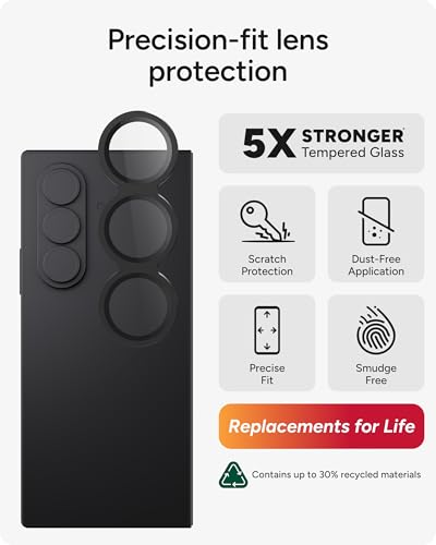 Image of ZAGG Glass Elite Anti-Reflective Samsung Galaxy Z Fold7 Camera Lens Protector - Anti-Glare Technology, Maximum Impact & Scratch Resistance, InvisibleShield, Smudge-Free Surface, Recycled Materials