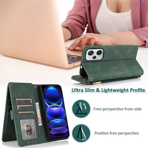 Funda cartera para Xiaomi Redmi Note 12 Pro Plus con cremallera y protector pantalla 2