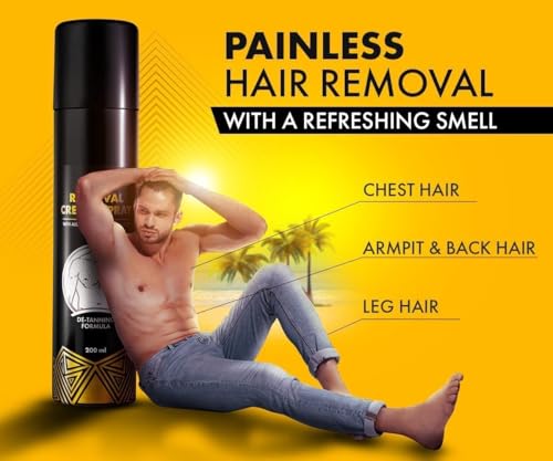 CROV Hair Removal Cream Spray for Men | Painless Aloe Vera