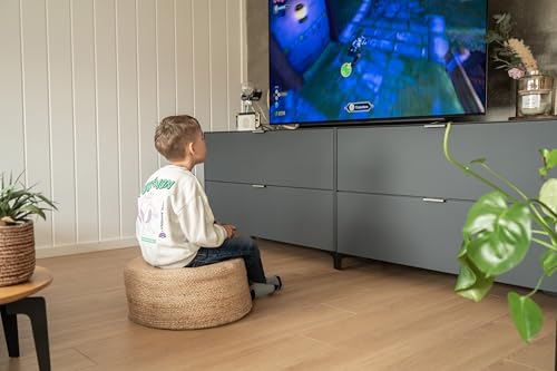 Decorasian Pouf Hocker – Sitzkissen Tatami Kissen geflochten aus Jute – Sitzpouf im Boho Stil - Sitzhocker rund 50cm x 20cm