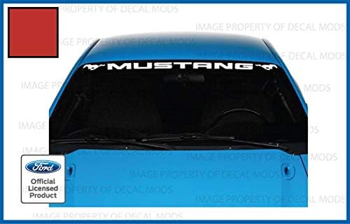 Decal Mods Cartel para parabrisas delantero compatible con Ford Mustang (1999-2004), calcomanía gráfica V6 Pony, PMP (rojo) - CR
