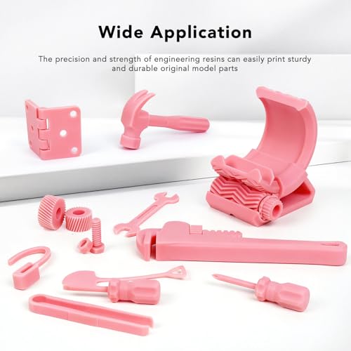 Image of 3D Printer Resin Pink, Ultra-Tough Pro Engineering Resin High Impact & Wear Resistant, Low Shrink, High Precision & Fast Curing for Functional Prototypes & Engineer Models 1000g