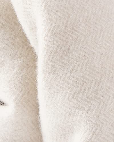 State Cashmere Herringbone Throw Blanket - Soft Accent Blanket For Couch, Sofa & Twin Standard Bed Made With Merino Wool & Cashmere Sourced From Inner Mongolia - (Beige/Ivory, 90"X60") #TOP2