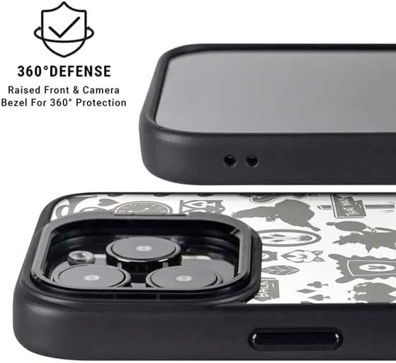 Skinit Kickstand Phone Case Compatible with iPhone 15 Pro Max - Officially Licensed Disney Alice in Wonderland (Animated) Silhouette Pattern Design