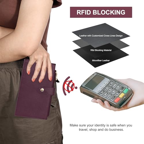 Image of Travelambo RFID Wallet Women Large Size Bifold Multi Card Wallet Case with Zipper Pocke Credit Card Holder for Women