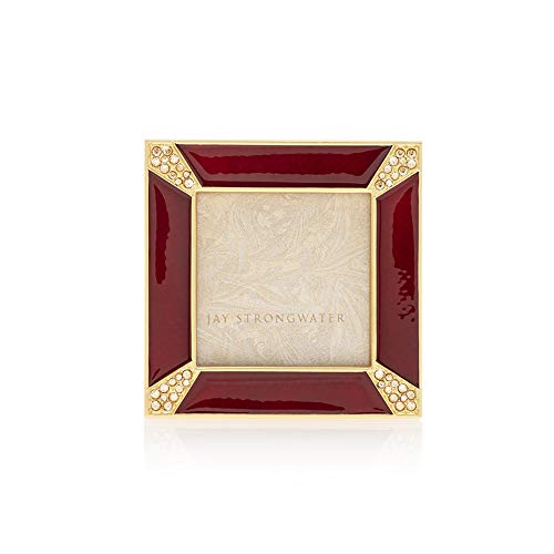 Jay Strongwater Leland Pave Corner 2 Square Photo Frame - Ruby #SPF5130224