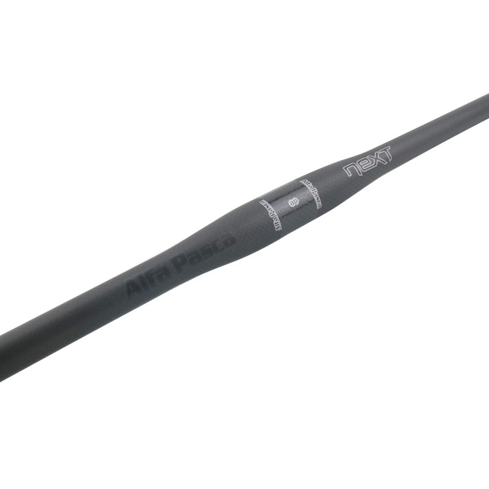Alfa Pasca Guidon de VTT 31.8, VTT Plat / Riser Red MTB Guidon 680/700/720/740/760 Carbon VTT Guidon, Black-3K matte, Flat 680