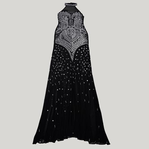 Image of PORRCEY Women's Sexy Rhinestone Mesh See Through Party Night Prom Dress