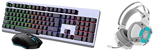 Image of Redgear Cosmo 7,1 USB Gaming Wired Over Ear Headphones with Mic with Virtual Surround Sound & GC-100 Keyboard-Mouse Combo with 3 Mixed LEDs, Windows Keylock, Floating Keycaps, RGB Mode, Upto 3200 dpi