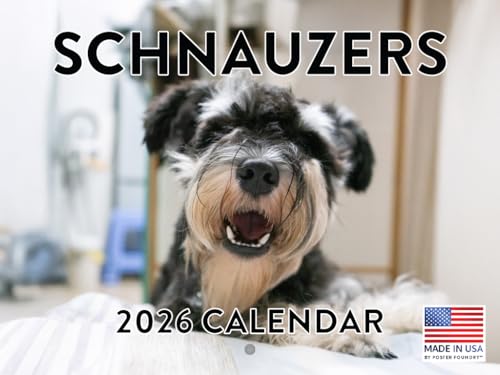 Schnauzer Calendar 2026 Wall 12 Month Monthly Schnauzers Gifts For Schnauzer Lovers Women Men Mom Dad | American Made In The USA