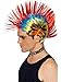 Smiffys Men's Rainbow Mohawk, One Size, 80's Street Punk Wig,42285