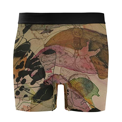 Bóxer para hombre Vnurnrn con diseño de mariposa retro, pack de 2 calzoncillos suaves