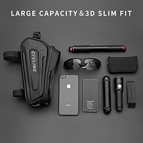 Image of Bike Bag Bicycle Bag, Bike Frame Bag, IP67 Waterproof Bike Pouch Bag, Bike Bicycle Accessories, EVA 3D Hard Bike Handlebar Bag, Bike Phone Holder Mount Designed for 4.7'' to 7'' Phone