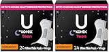 U by Kotex Sanitary Pads, Ultra Thin, Overnight, 48 Count Pack of 2 | Teen | With Wings | Unscented