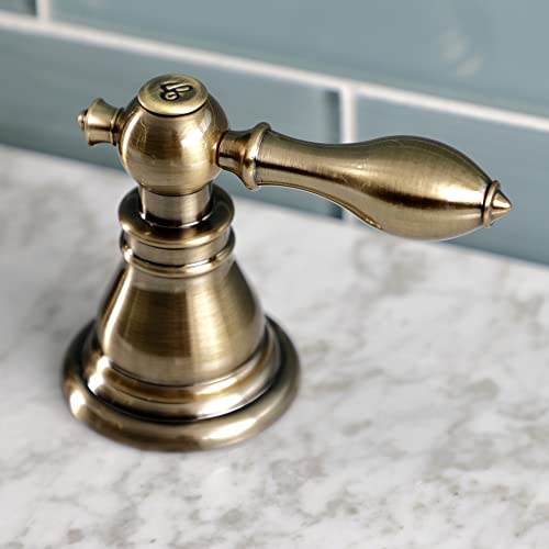 Kingston Brass FSC19733ACL American Classic 8" Widespread Lavatory Faucet with Retail Pop-up, 5-1/8" in Spout Reach, Vintage Brass thumbnail 2