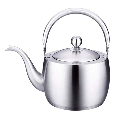 Universa Teekanne-Flacher Boden Herd Teekessel 304 Edelstahl Pfeifekessel Verdickung Tee Kaffee Gas Induktionsherd 1.5L