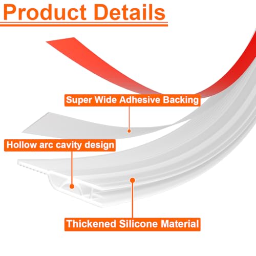 Image of Door Draft Stopper, Door Sweep for Bottom of Door, Weather Stripping Door Seal, Under Door Gap Filler Draft Blocker Soundproof Insulation Save Energy Install Quickly Easily (Transparent, 39'')