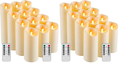 Bougies LED résistant au vent pour jardin, lampe plastique imitation paraffine x12